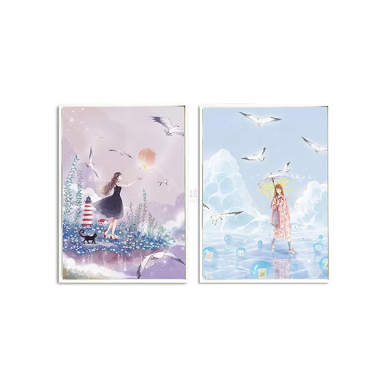 Girl Spell Wall Painting - Set Of Two media 3