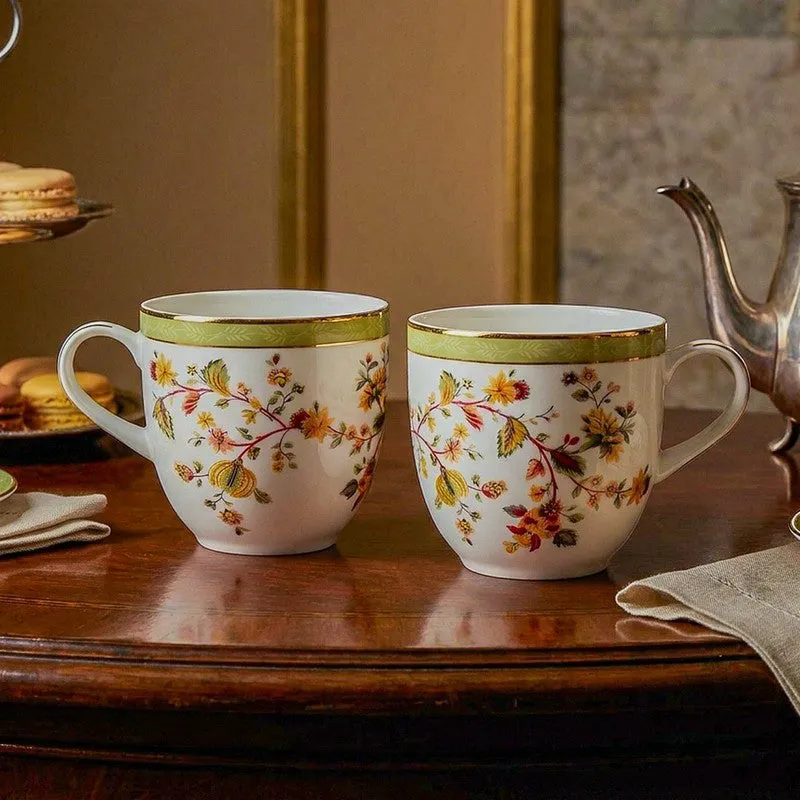 Painted 24k Gold Brushed Porcelain Coffee Mug (300 mL Each) - Set of Six media 3