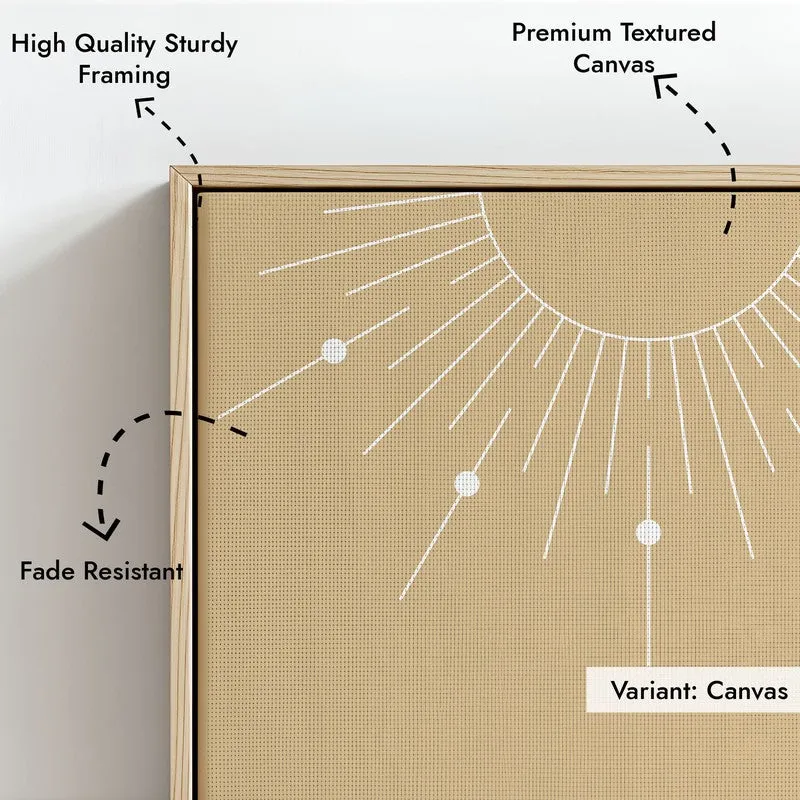 Radiant Noon Canvas Wall Painting With Brown Frame media 8