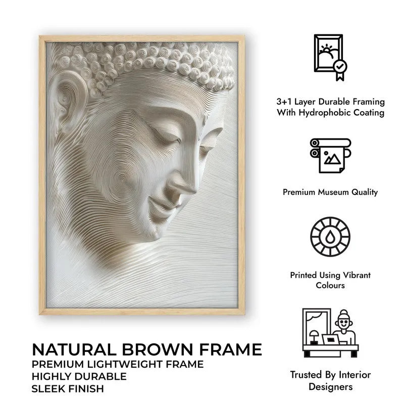 Meditative Flow Wall Painting With Brown Frame media 8