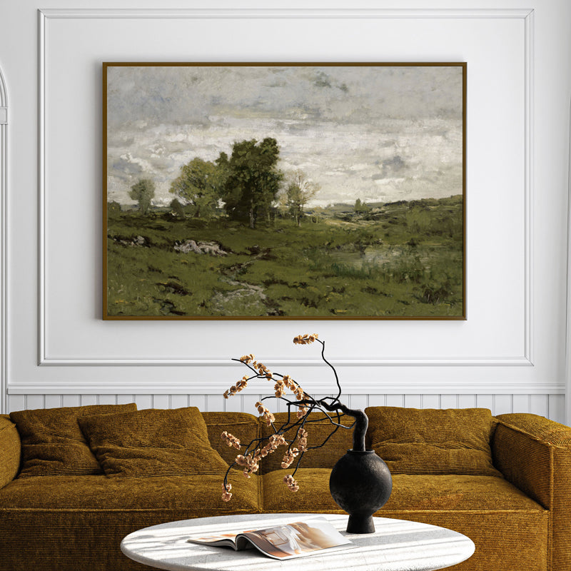 Windy Moors Wood Wall Art With Frame - Black