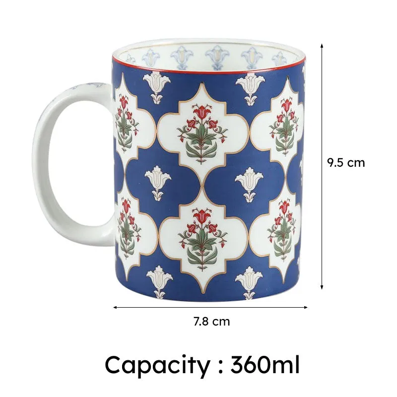 India Circus Blue Lattice Treasures Mug (360 mL Each) - Set Of Two media 7