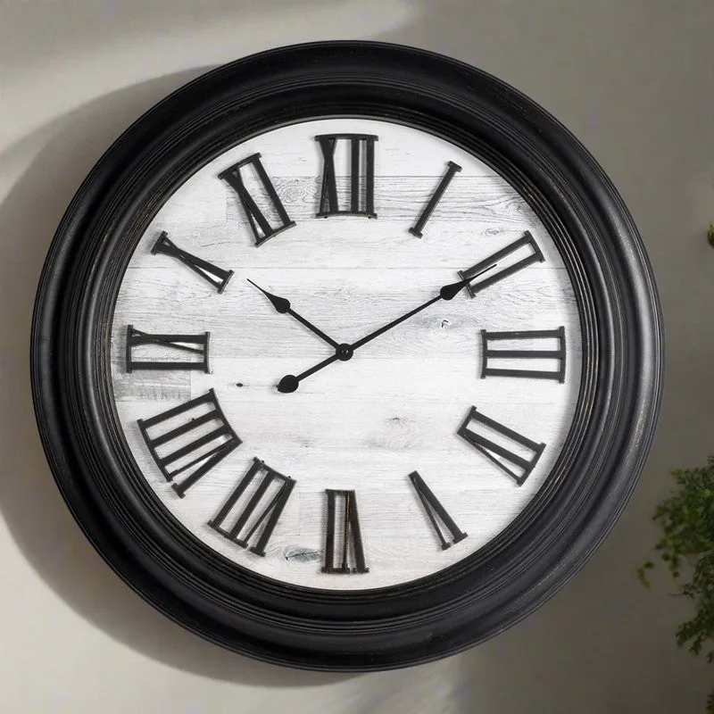Meridian Round Wall Clock - Black & White media 3