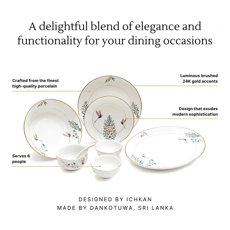 Gilded Shahi 24k Gold Brushed Porcelain Dinner Set - 33 Piece Set media 10