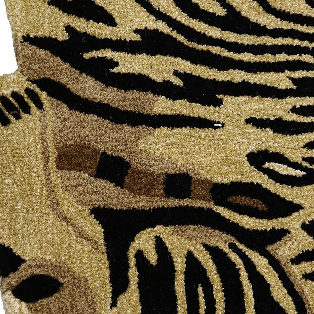 Close-up view of the carpet's raised tiger stripe texture