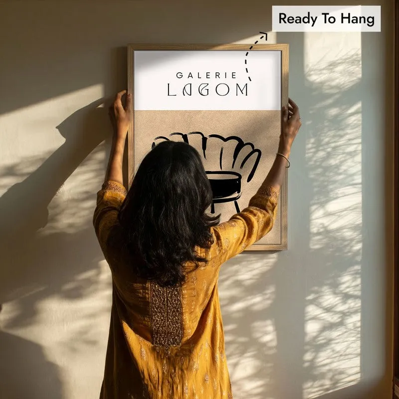 Lagom Lounge Canvas Wall Painting With Brown Frame media 8
