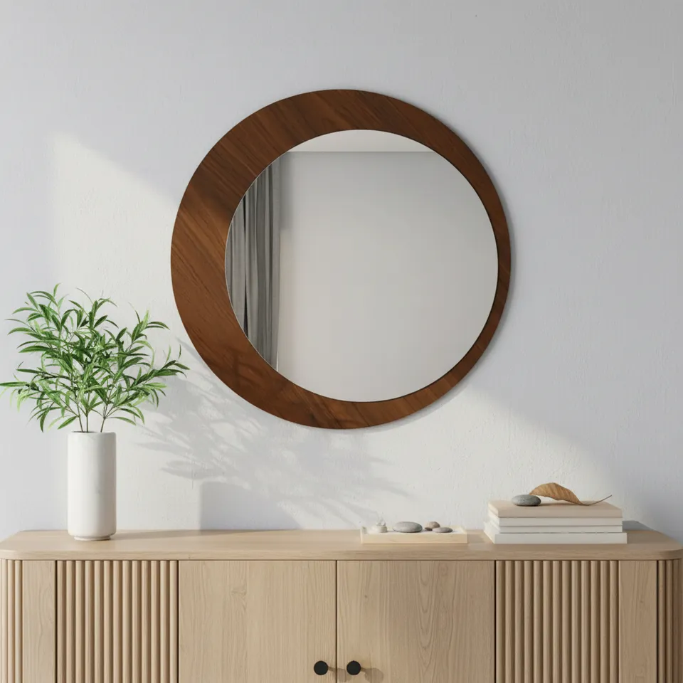 Timber Crescent Wall Mirror media 1