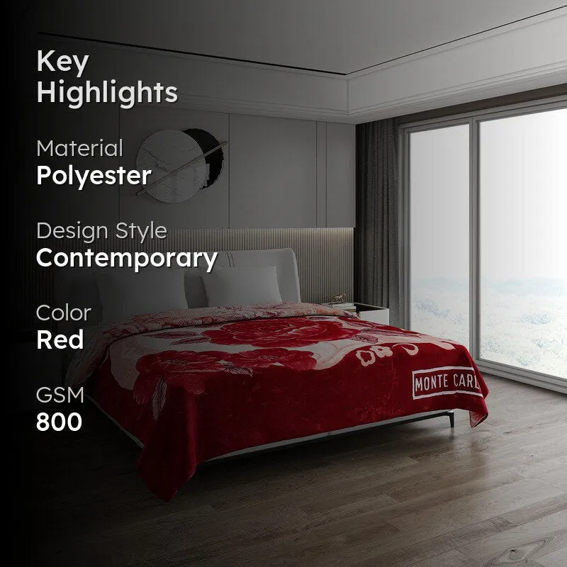 Monte Carlo Crimson Bloom Blanket - 800 GSM media 2