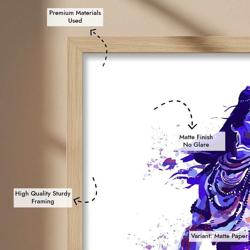 Cosmic Dance Lord Shiva Archival Paper Wall Art - Natural Brown Frame media 6