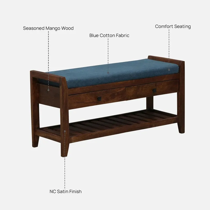 Harbor Nest Mango Wood Shoe Rack - Blue media 9