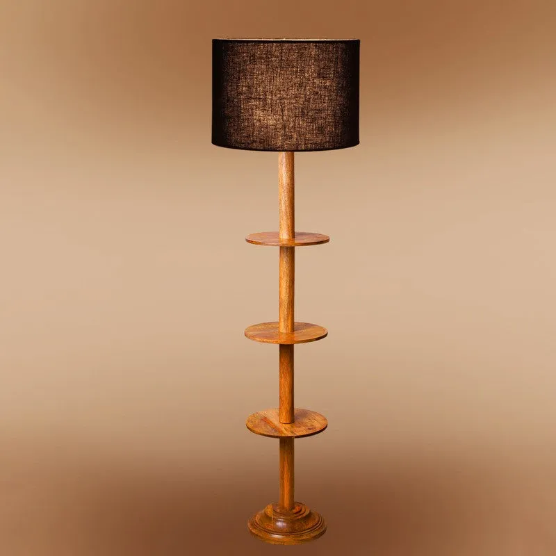 LumiCrate Tower Wooden Floor Lamp - Black media 6