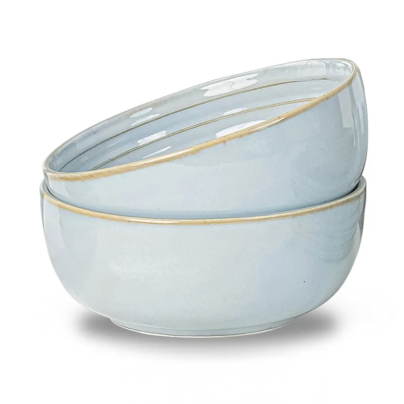 Lilyvein Porcelain Serving Bowl (Ice Blue/1000 mL) - Set Of Two media 6