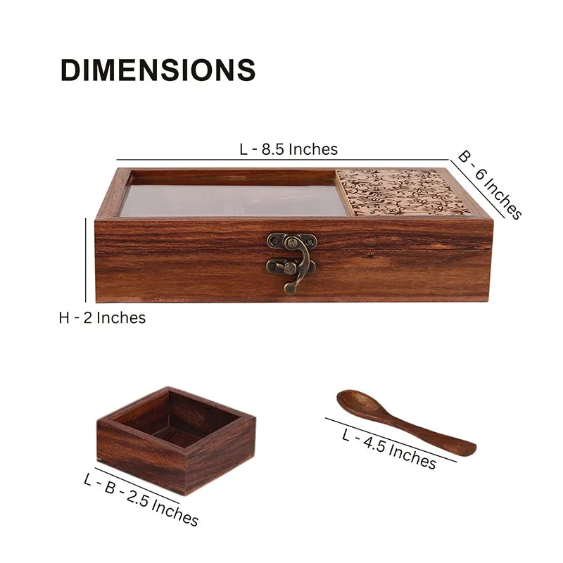 Ambar Sheesham Wood Masala Box - Eight Piece Set media 8