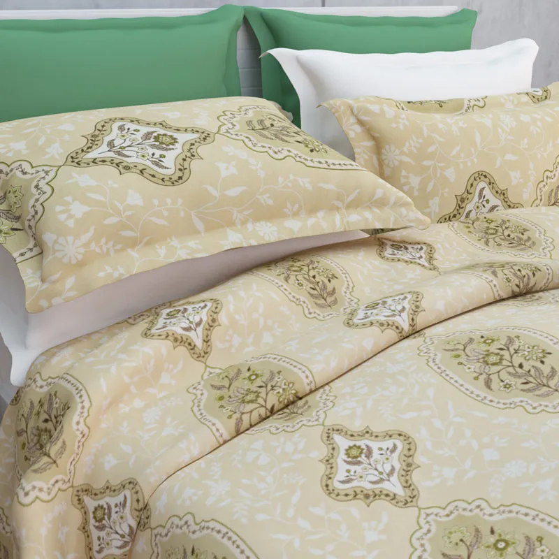 Serene Sleep Cotton Bedsheet (Beige) - 144 TC media 9