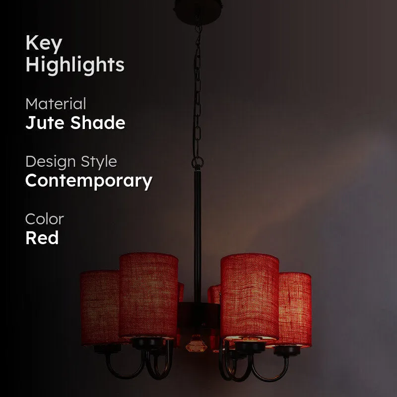 Viya Cylindrical Ceiling Lamp - Maroon media 2