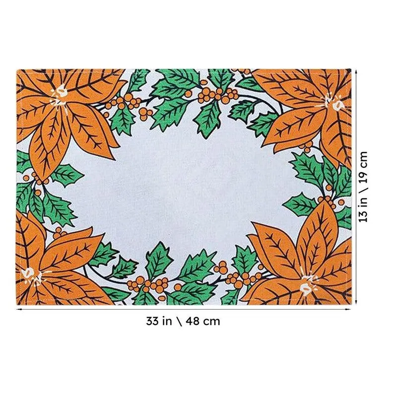 Acora Floral Placemat (Orange) - Set of Eight media 5