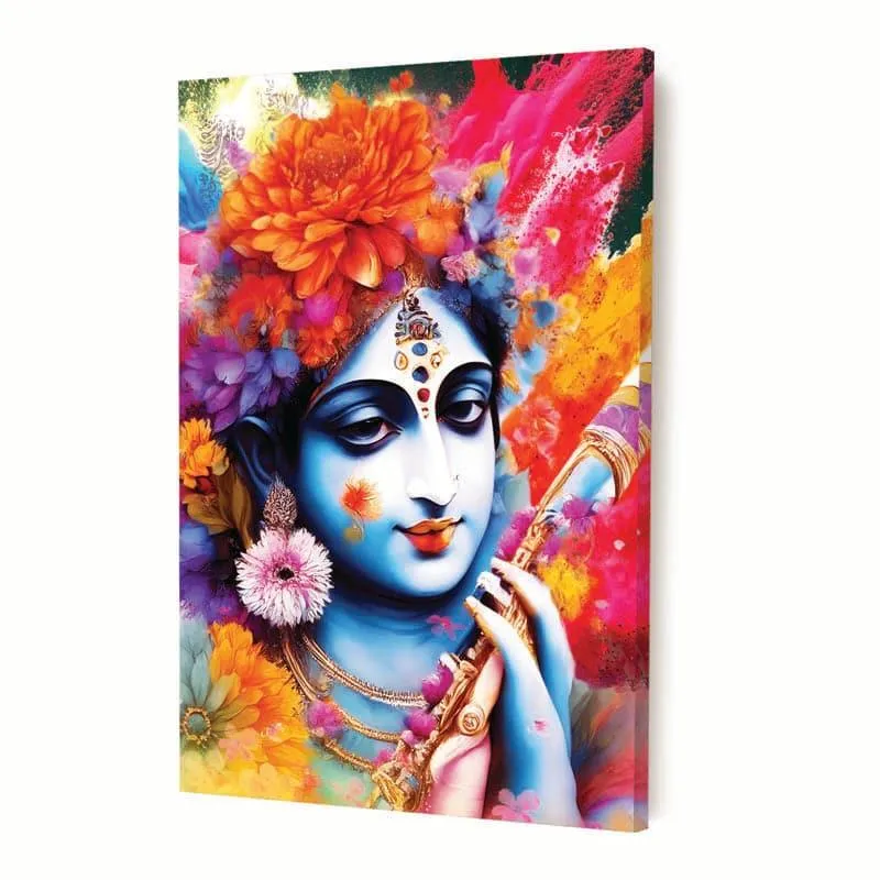 Krishna Bloom Canvas Wall Painting media 4