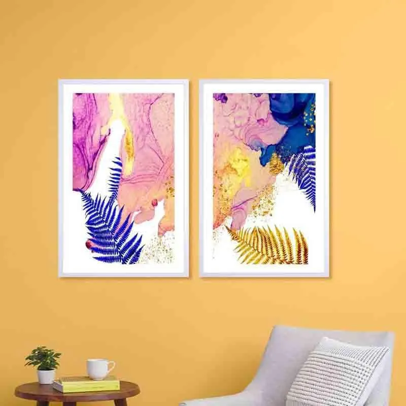 Kaleidoscopic Poly Canvas Wall Art - Set Of Two media 1