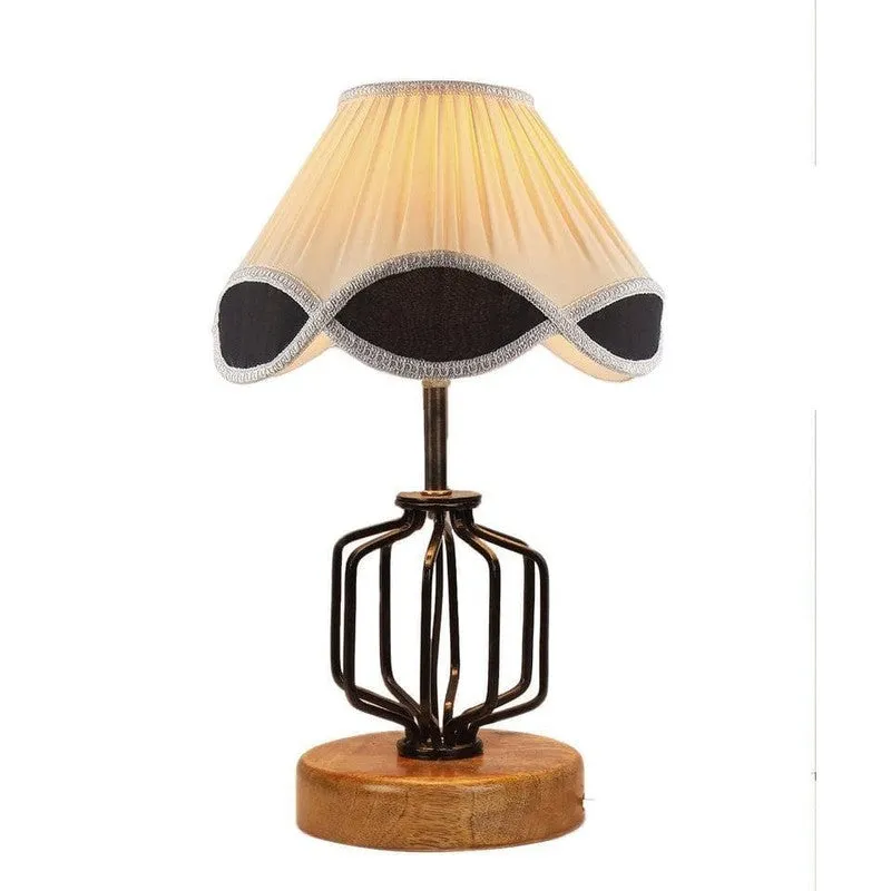 Vinatge Cosmo Fabric Table Lamp - White,Black media 5