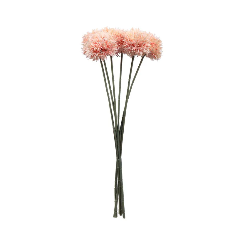 Artificial Realistic Chrysanthemum Flower Stick (Peach) - Set Of Six media 3