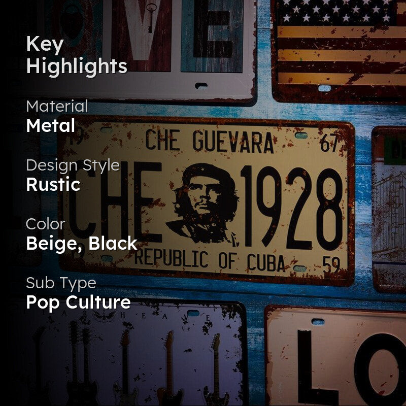 Che 1928 Number Plate Metal Wall Accent media 2