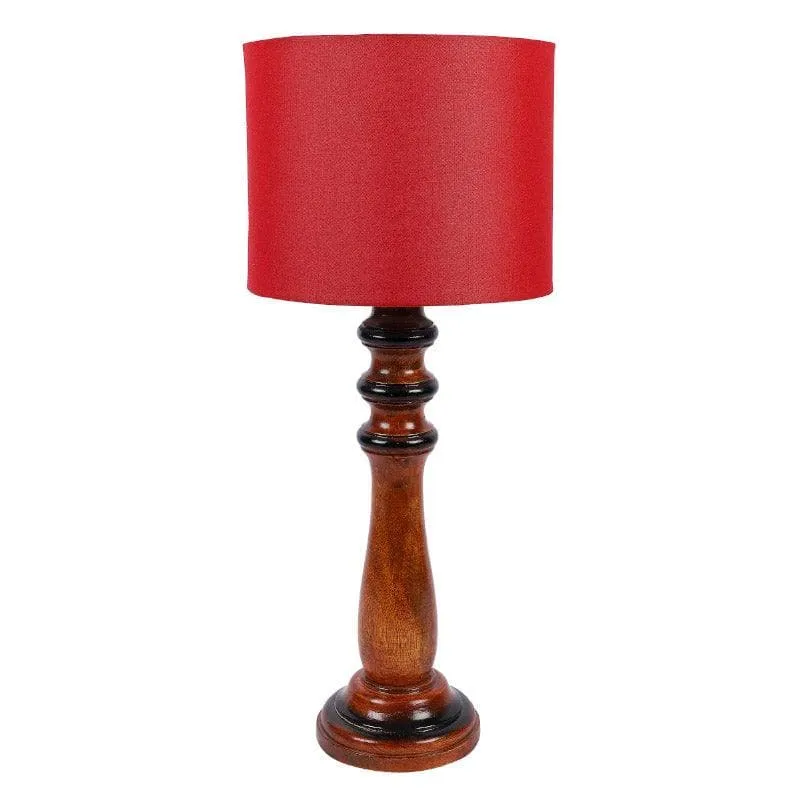 Rosa Rene Fabric Table Lamp - Red,Brown media 4