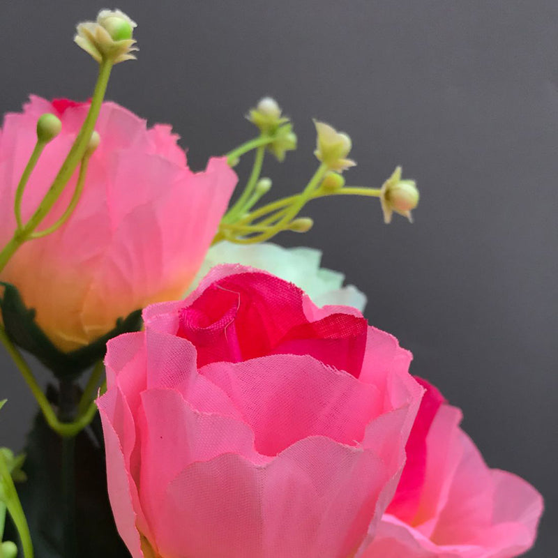 Fiora Artificial Rose (Light Pink & White)  Set of Two media 7