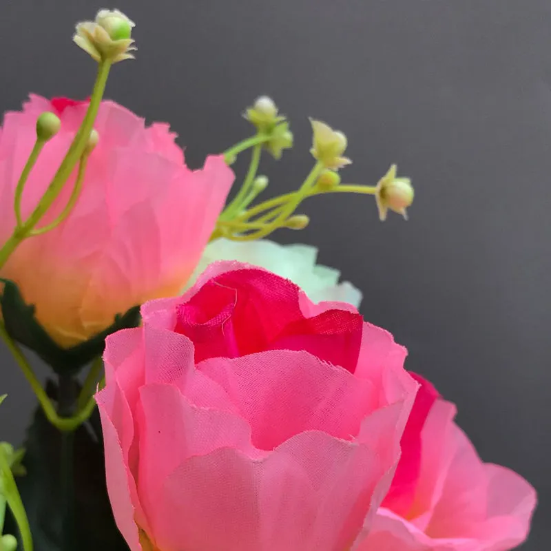 Fiora Artificial Rose (Light Pink & White) Set of Two media 7