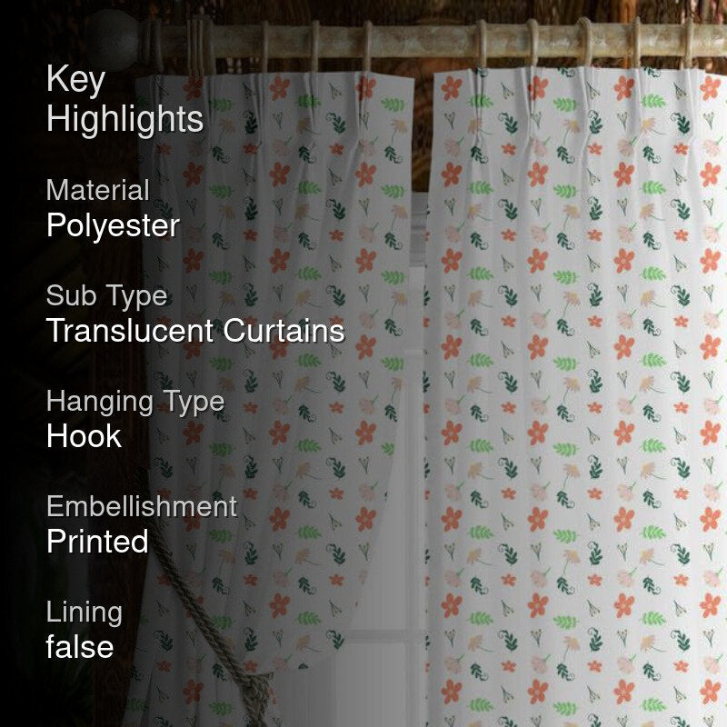 Soma Floral Triple Pinch Pleat Short Width Curtain media 2