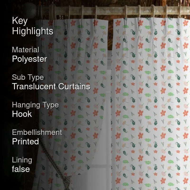 Soma Floral Triple Pinch Pleat Short Width Curtain media 2