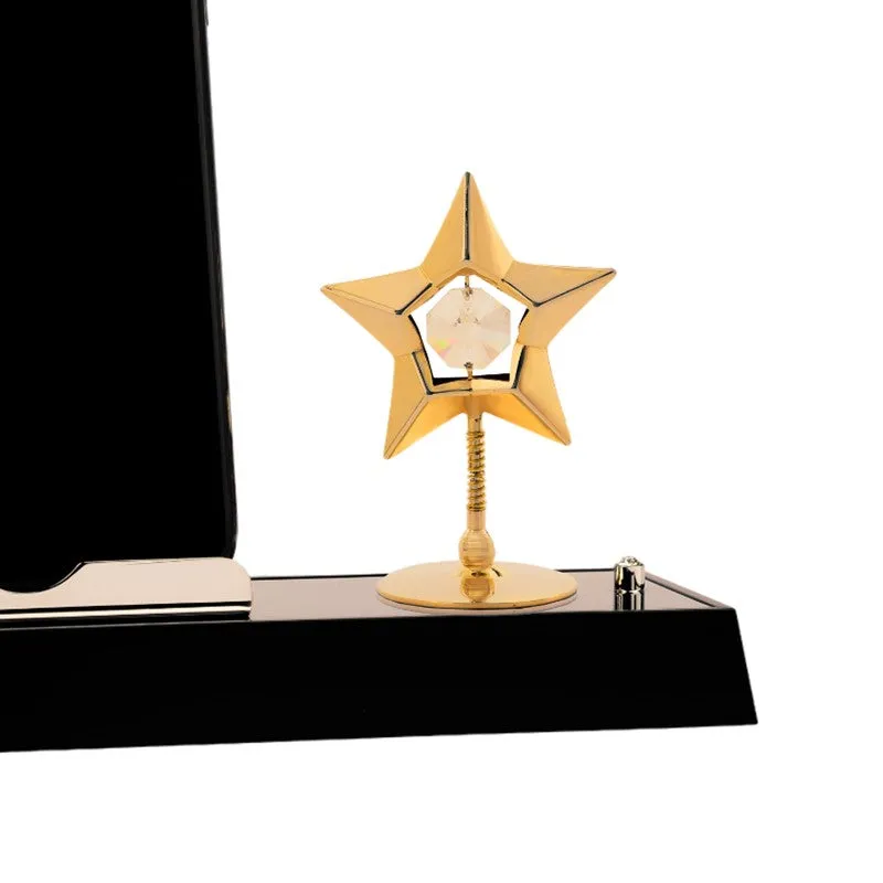 Noir StarCrest 24K Gold Plated Mild Steel Desk Organiser media 5