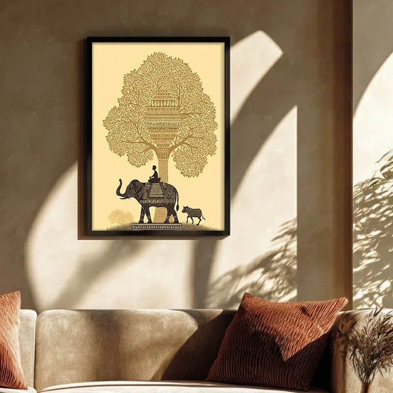 Kalpana Canvas Wall Painting With Black Frame media 4