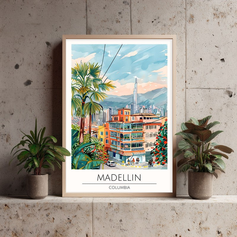 Vintage Madelline Framed Canvas Archival Canvas Wall Painting - Natural Brown Frame media 3