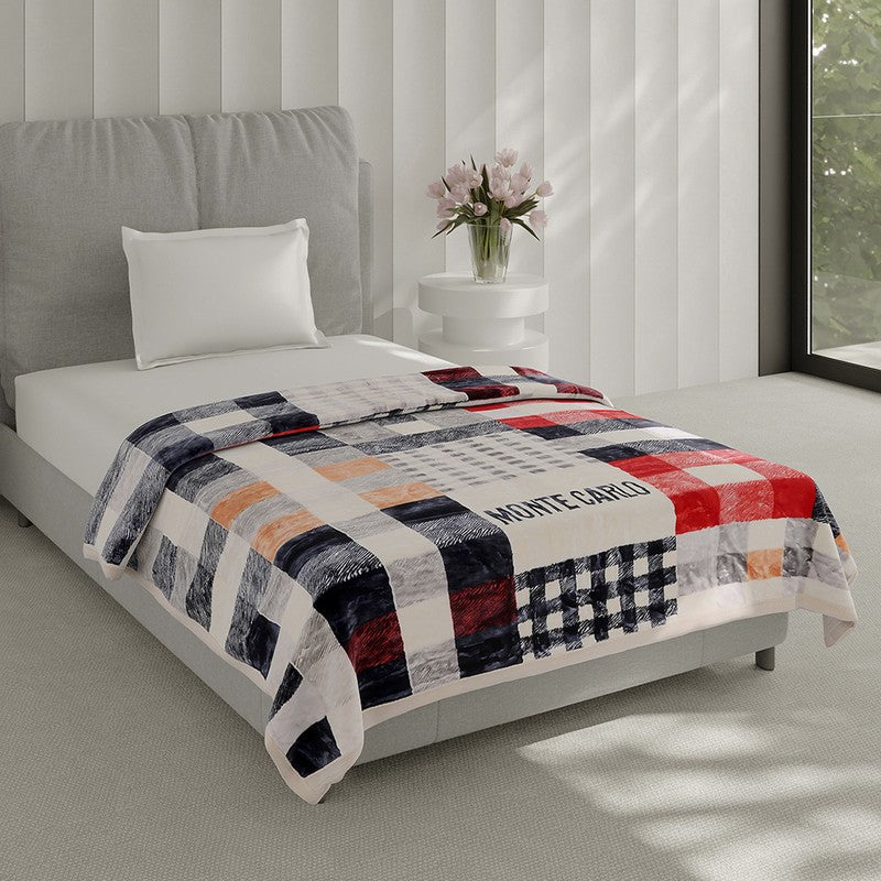 Monte Carlo Montana Mosaic Blanket (Black,White) - 597 GSM