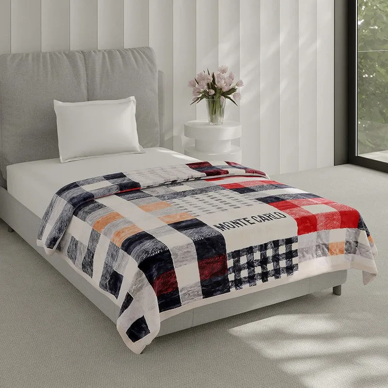 Monte Carlo Montana Mosaic Blanket (Black,White) - 597 GSM media 1