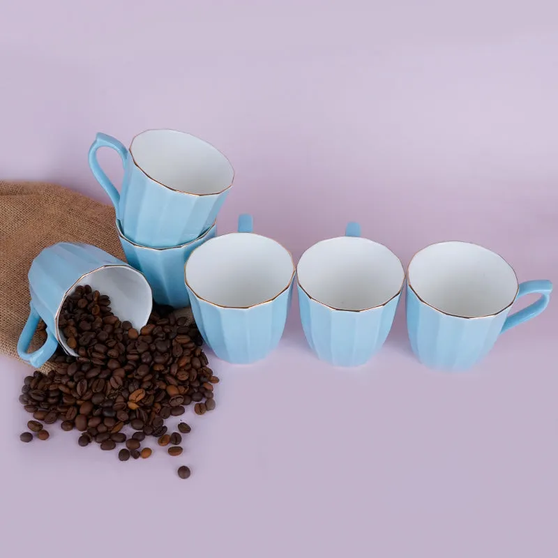 Ereva Porcelain Tea Cup (200 mL Each)/Blue)- Set of Six media 3