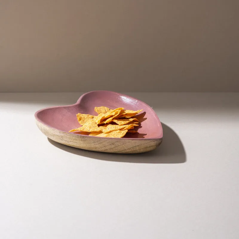 Heart Charm Handcrafted Mango Wood Platter media 4