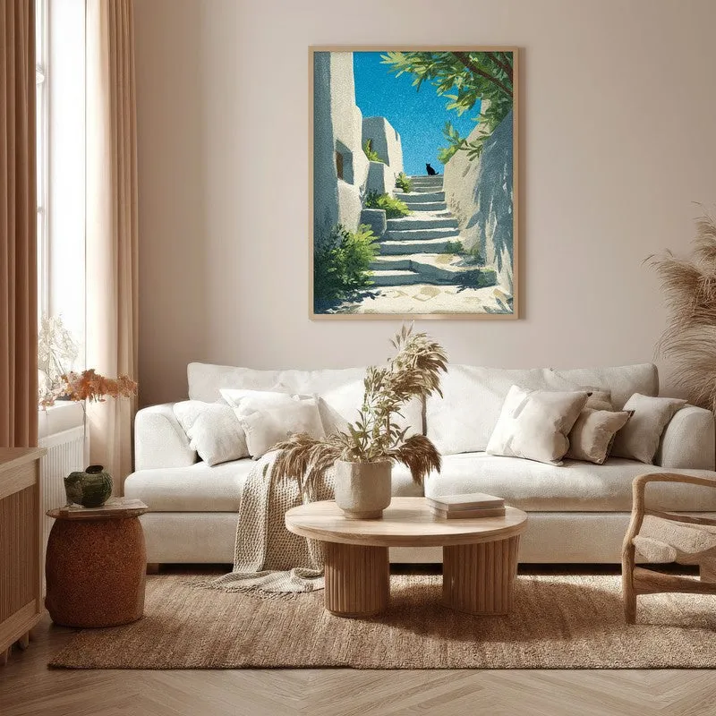 Coastal Poise Canvas Wall Painting - Brown Frame media 5