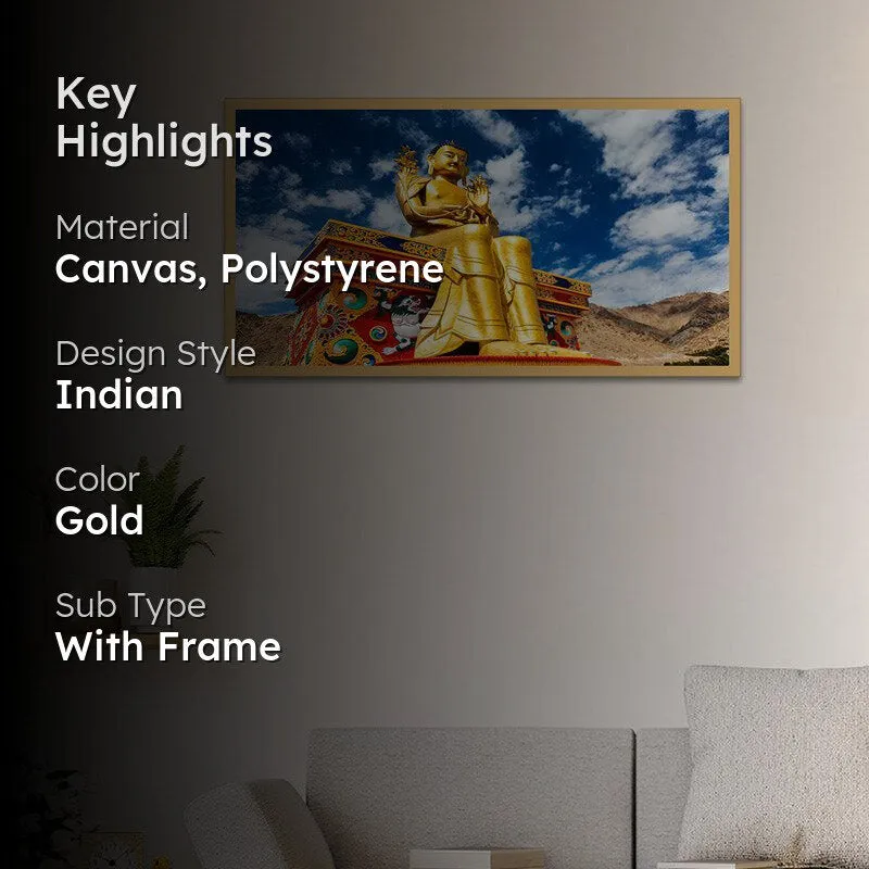 Divine Grace Buddha Canvas Wall Painting With Frame media 2