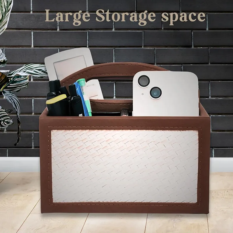 Savene Faux Leather Desk Organiser - Brown media 6