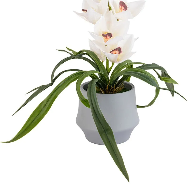 AarviDecor Ivory Orchid Silk Artificial Plants media 7