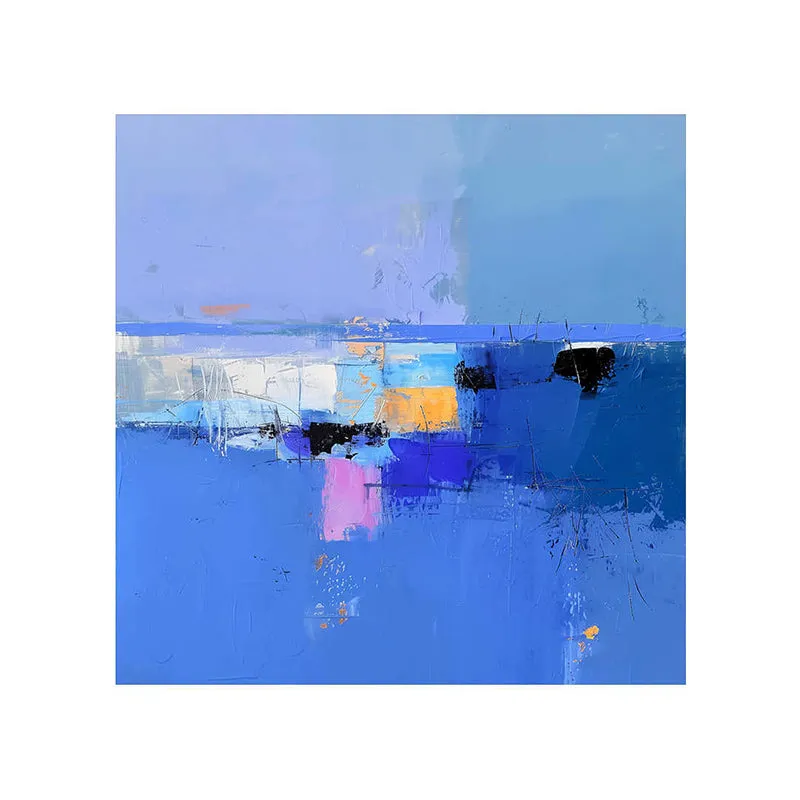 Blue Calming Sea Wall Painting media 5