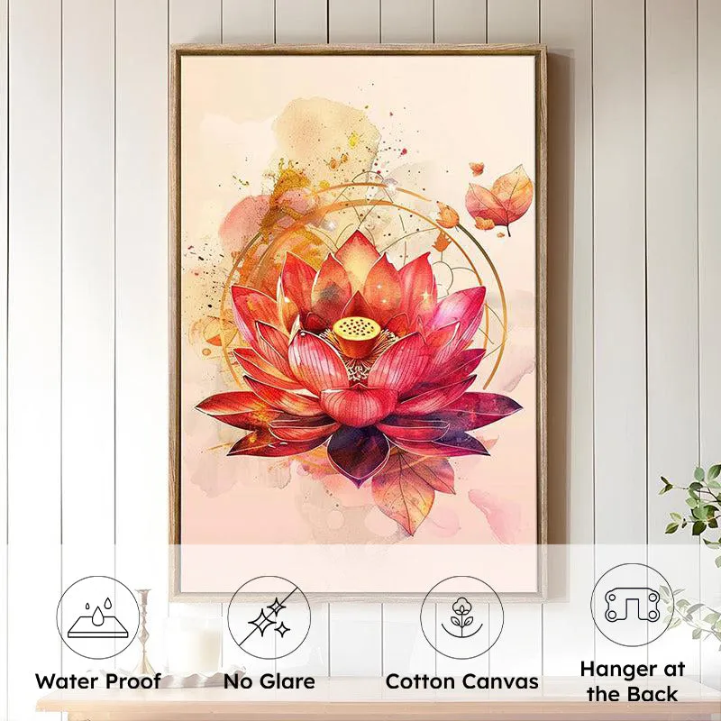 Cosmic Kamalam Canvas Traditional Wall Art With Frame media 7