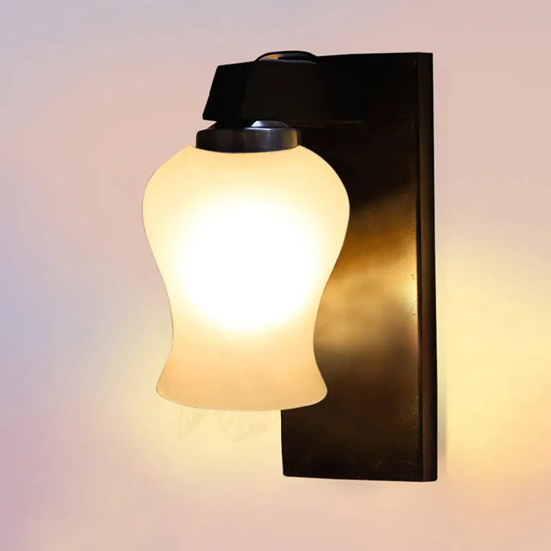 Eyrie Glass & Wooden Wall Lamp media 4