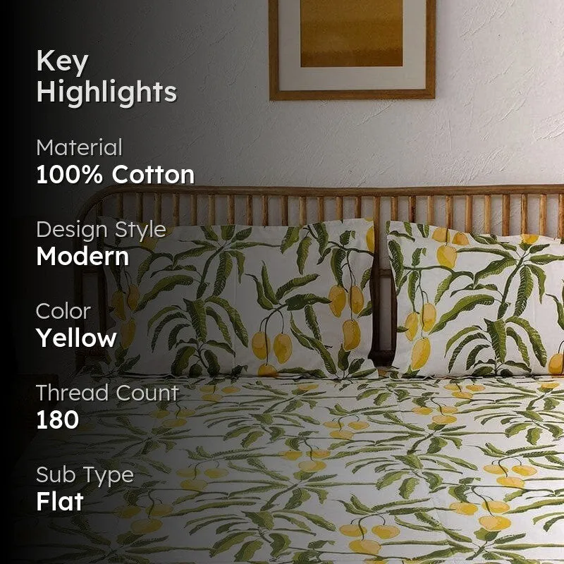 Amra Cotton Bedsheet (Yellow) - 180 TC media 2