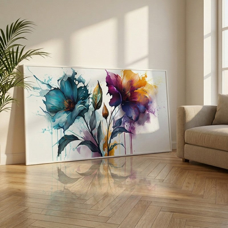Prism Bloom Canvas Wall Painting With Frame