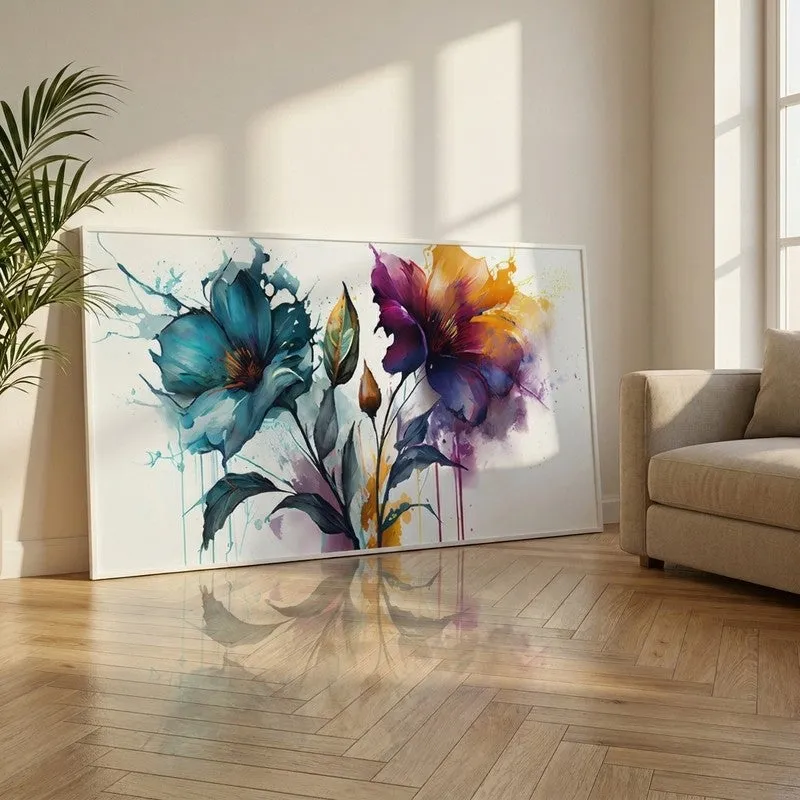 Prism Bloom Canvas Wall Painting With Frame media 1