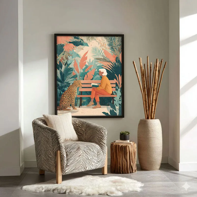 Urban Jungle Canvas Wall Painting - Black Frame media 4