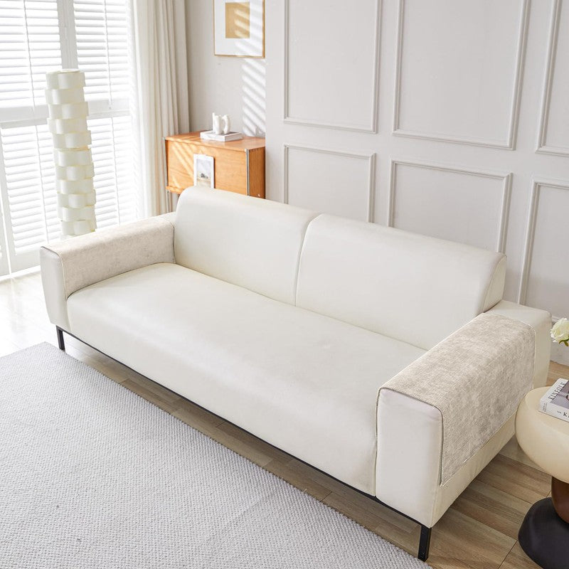 Melvian Sofa Cover (Beige) - Three Piece Set media 5