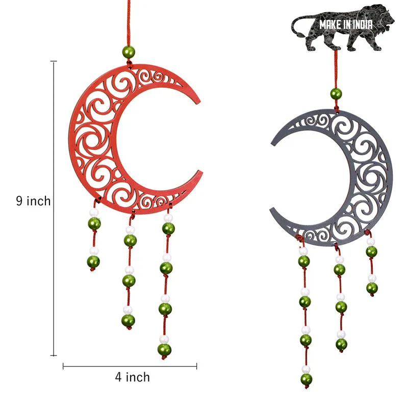 Carved Crescent Dream Catcher - Red media 6